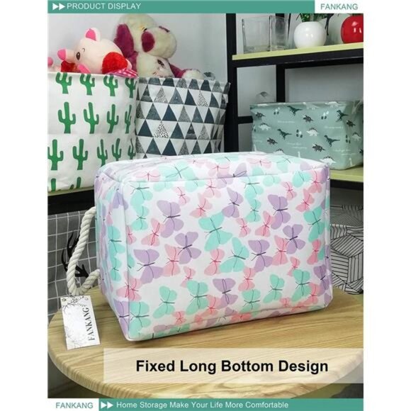 Rectangular Laundry Basket Nursery Storage Fabric Storage Bin Storage - Picture 7 of 8